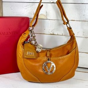 Valentino Garavani Leather Logo Hobo Bag